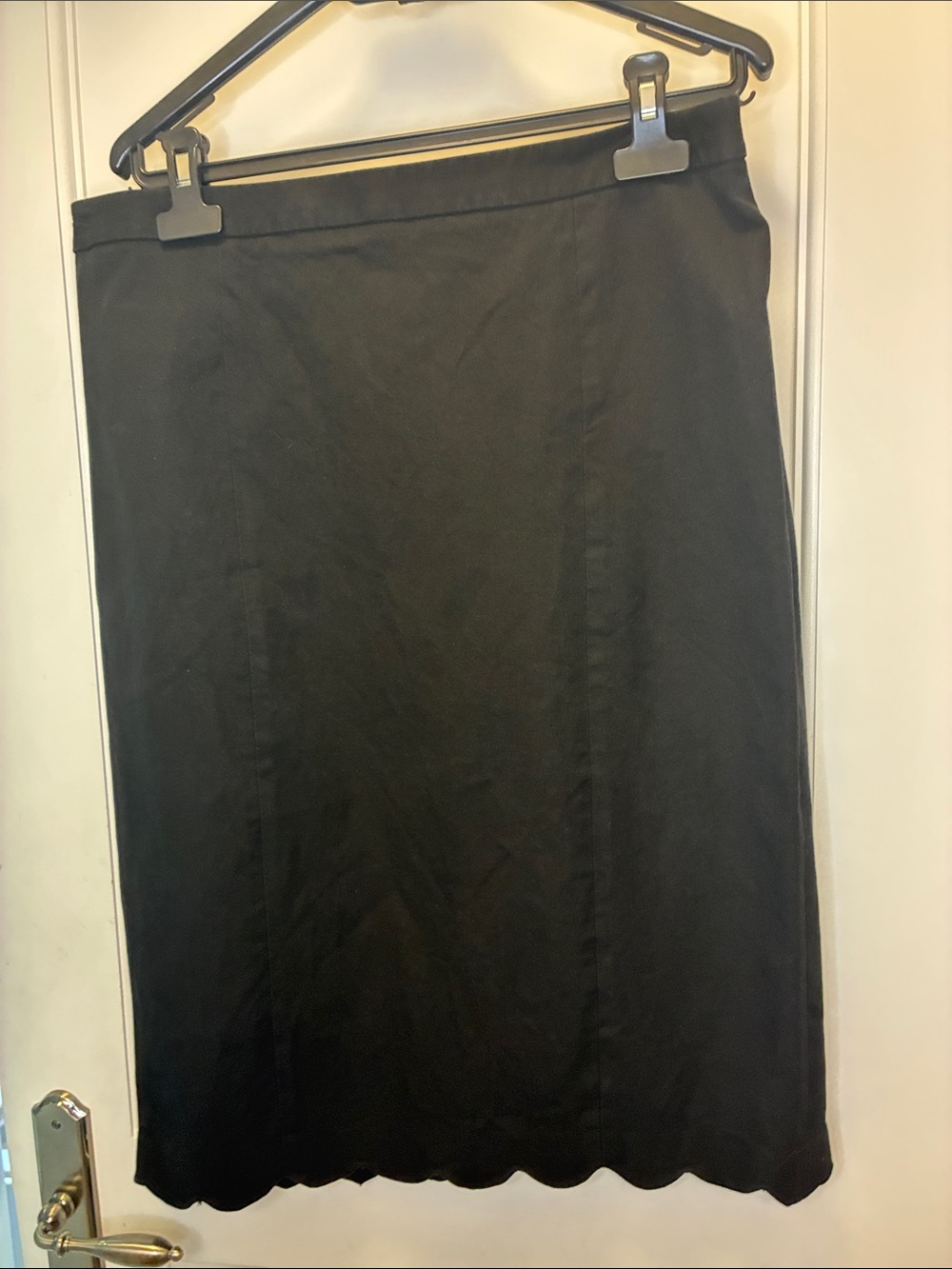 Banana Republic Black Scalloped Hem Pencil Skirt 12 👵MTSK11